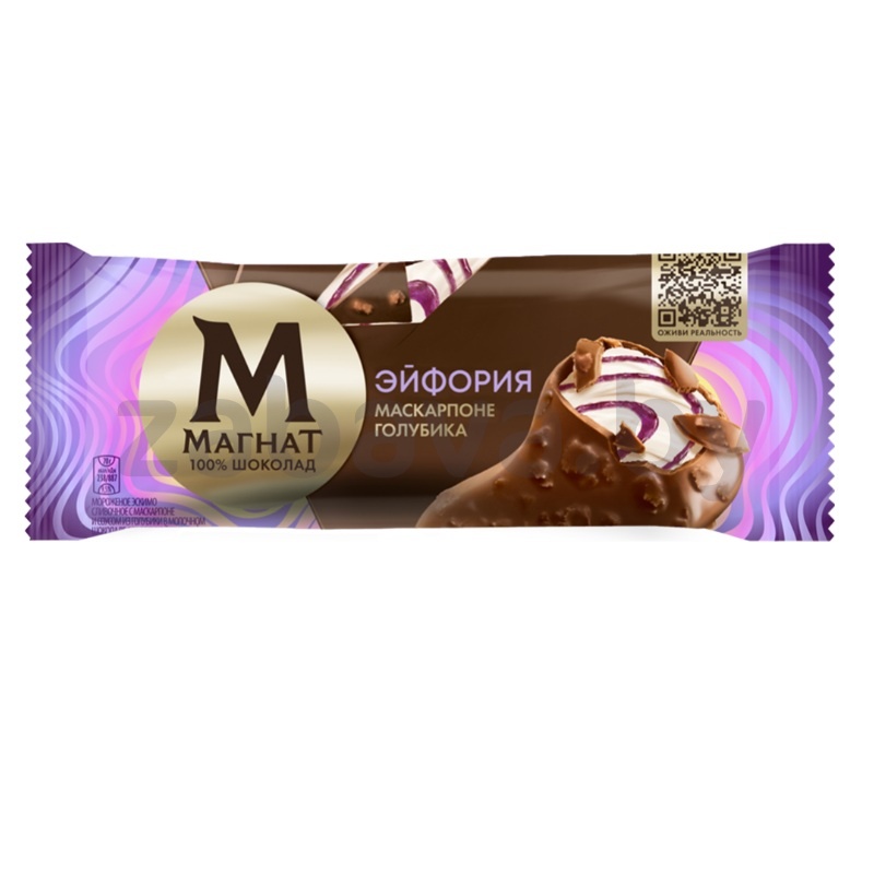Мороженое «Магнат», эскимо, маскарпоне-голубика, РФ, 65 г