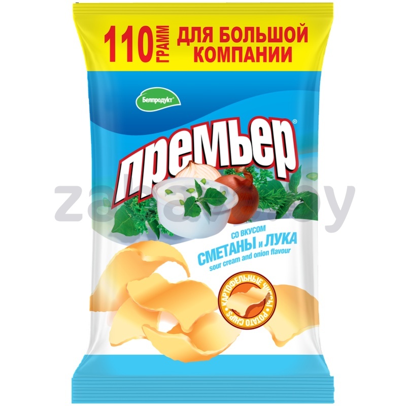 Чипсы картофельные «Премьер», сметана и лук, 110 г