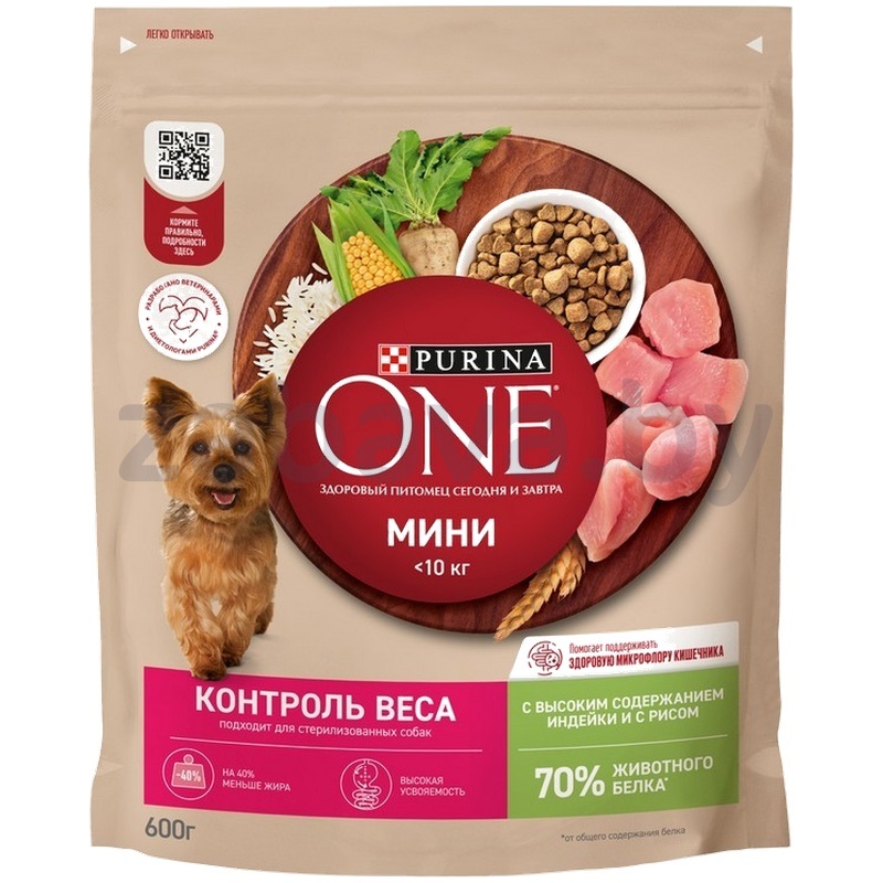 Корм сухой для собак Purina One, мини, 600 г