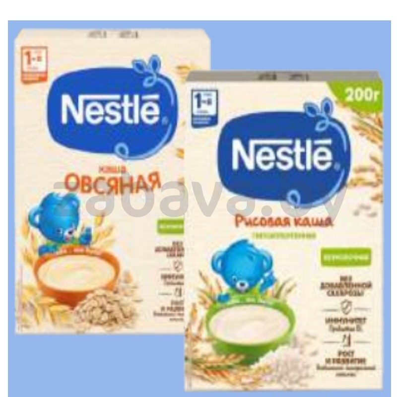 Каша Nestle, безмол., овсян. или рисов., 200 г