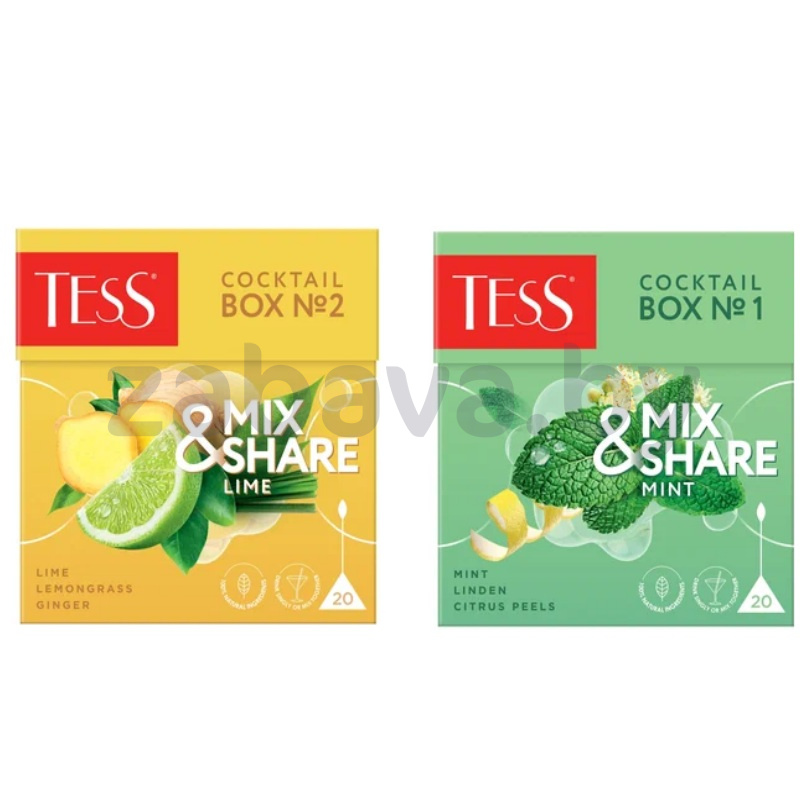 Чай Tess, Mix Share Time, Lime/Mint, 20 пакетиков