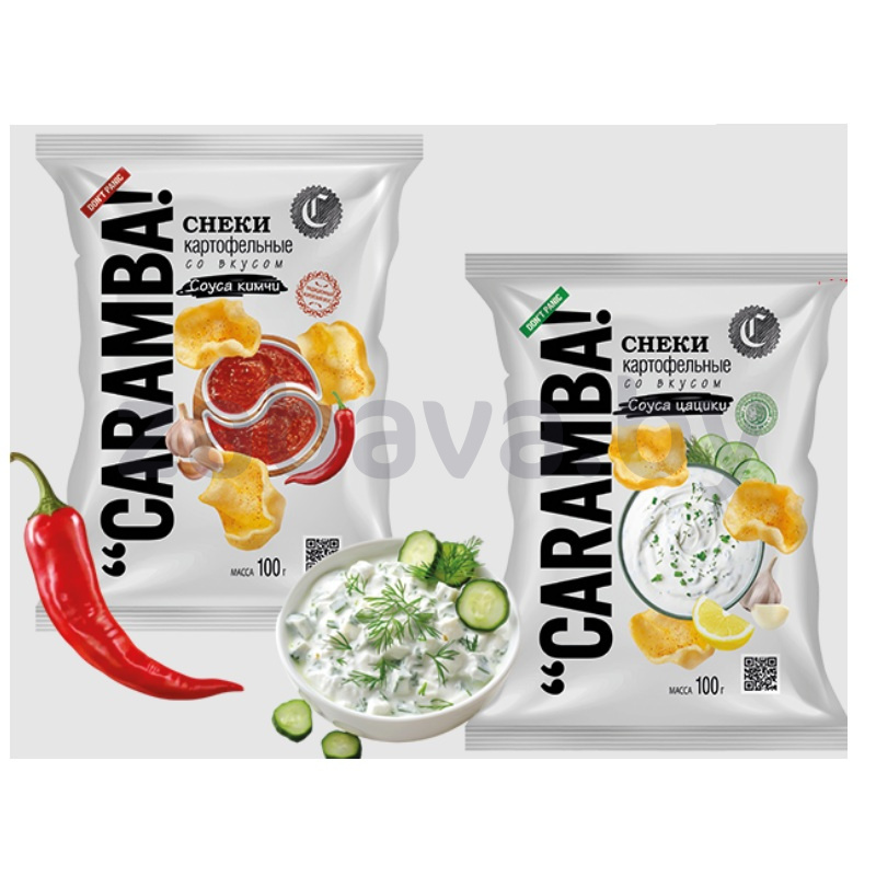 Снеки картоф. Caramba!, вк. соуса кимчи или цацики, 100 г