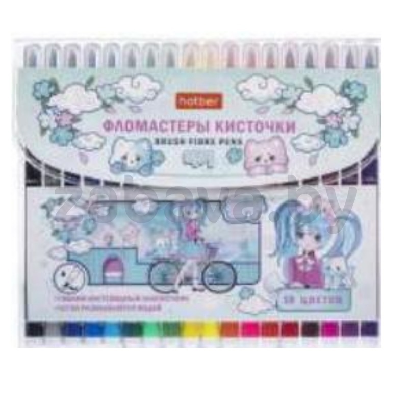 Фломастеры кистевидн. Brush-Anime, Hatber, 18 цв.