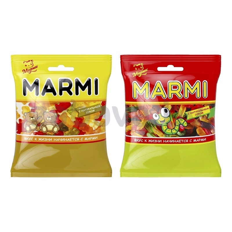 Мармелад Marmi, мишки/черви, жев. жел. с соком, 100 г