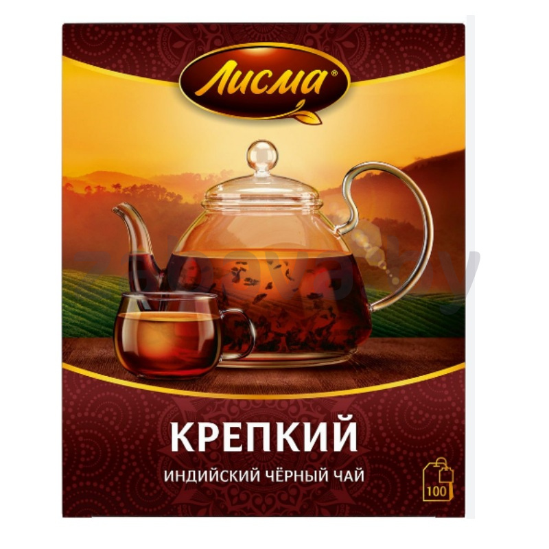 Чай черный «Лисма», крепкий, индийский, 100 пак.