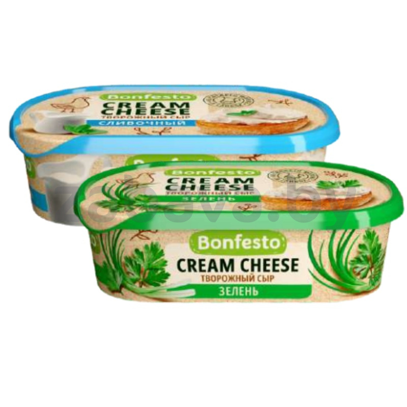 Сыр Bonfesto Cream Cheese, сливочный/зелень, 65%, 140 г
