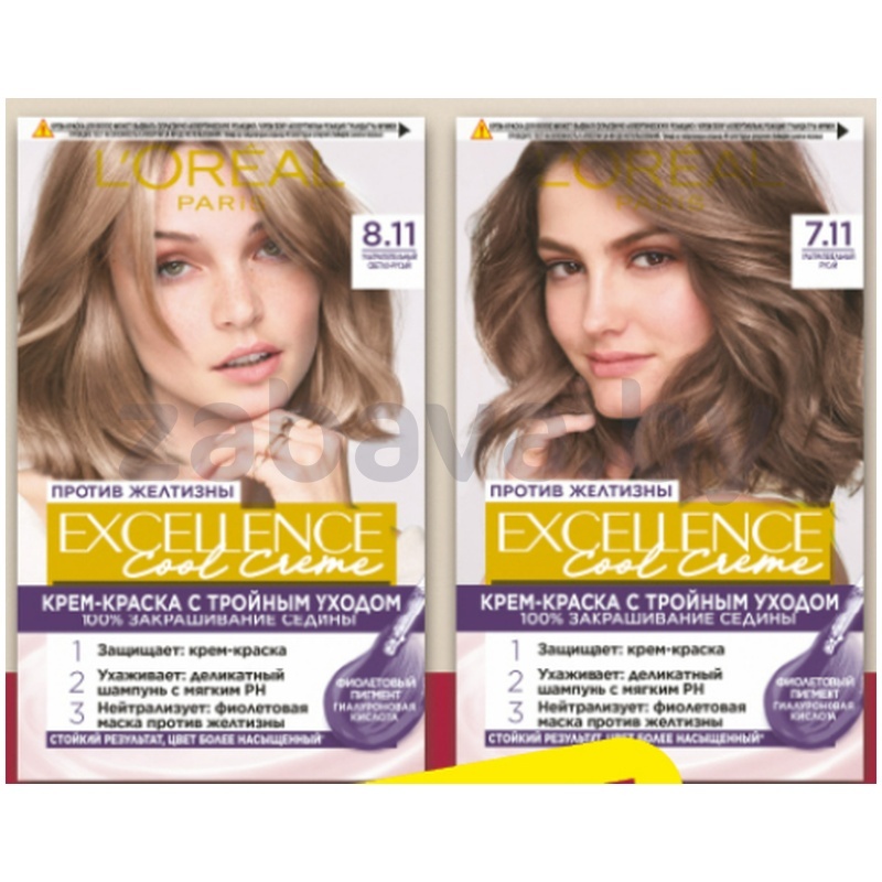 Краска для волос L'Oréal Excellence Cool Crème, 8.11/7.11