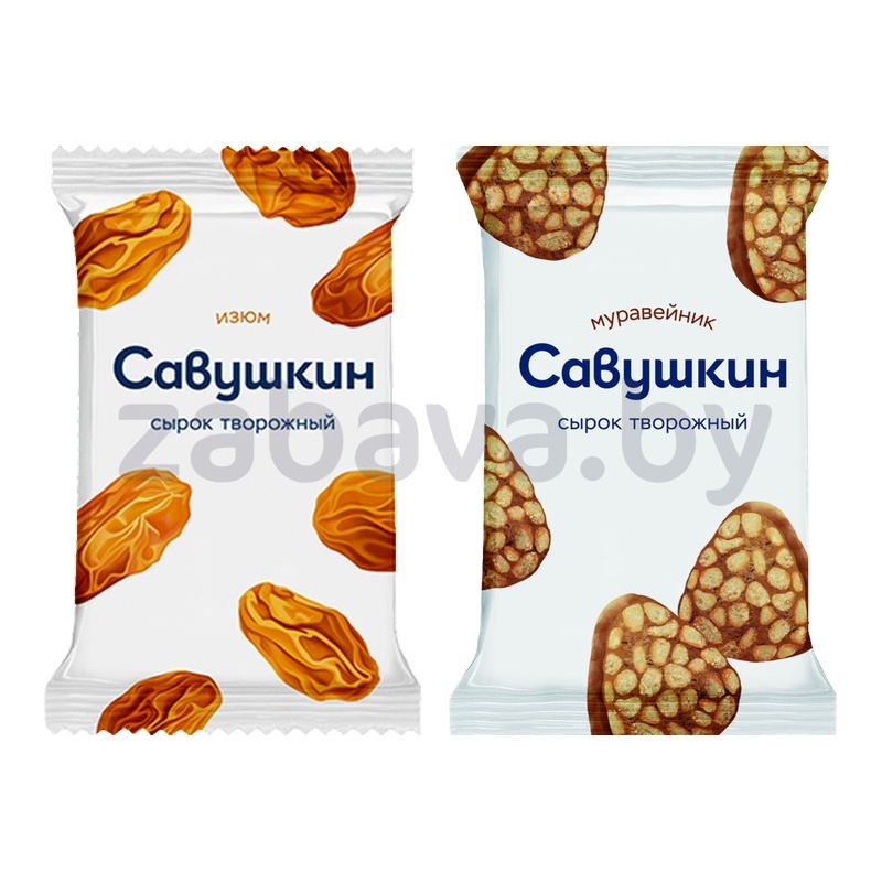 Сырок творожный «Савушкин», изюм или муравейник, 9%, 100 г