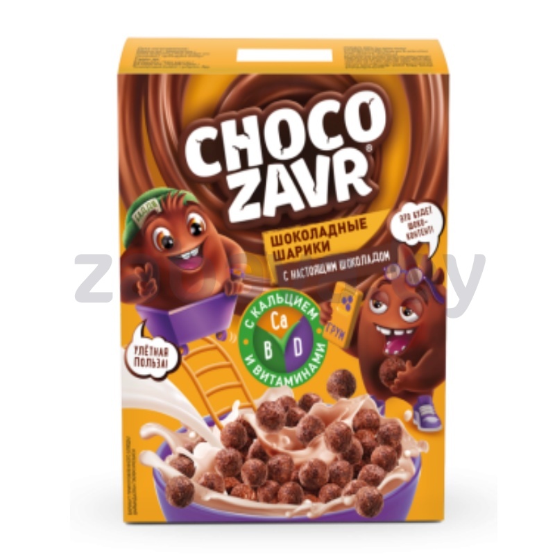 Готов. завтрак Choco Zavr, шок. шарики, обогащ. кальцием и витам., 190 г