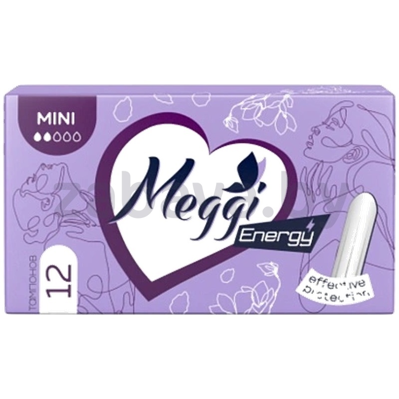 Тампоны гигиен. Meggi, Energy Mini, 12 шт.