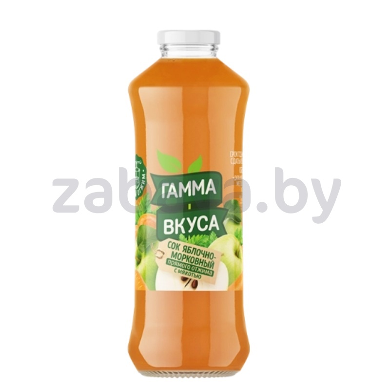 Сок «Гамма вкуса» яблочно-морковный с мякотью, прям. отж., 0,73 л