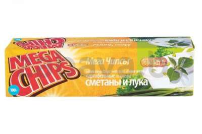 Чипсы Mega Chips, сметана и лук, 100 г