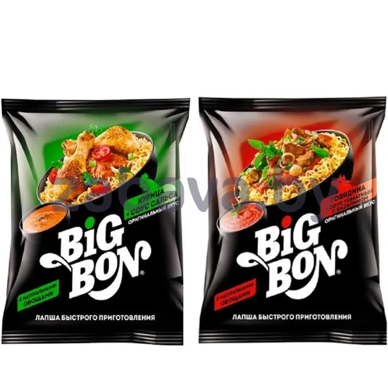 Лапша Big Bon, говядина/курица, 75 г