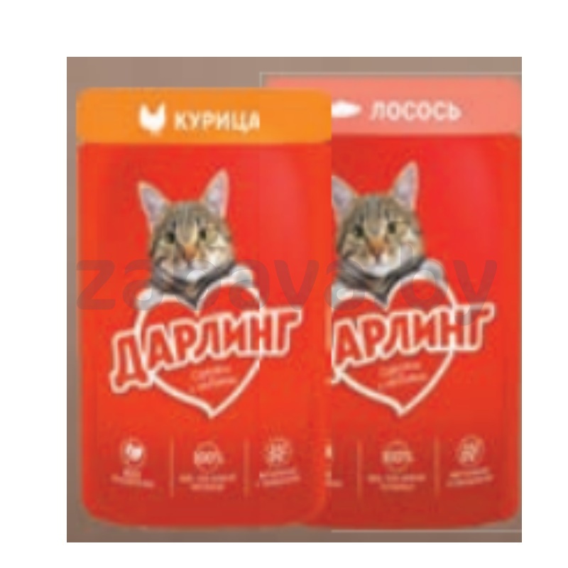 Корм для кошек «Дарлинг», лосось/курица, 75 г
