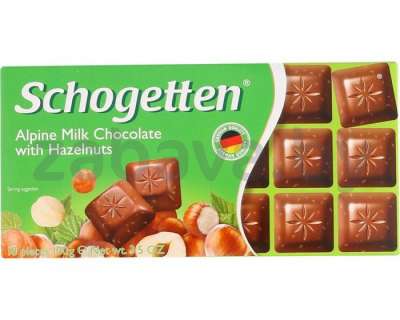 Шоколад молочный Schogetten With Hazelnuts, 100 г