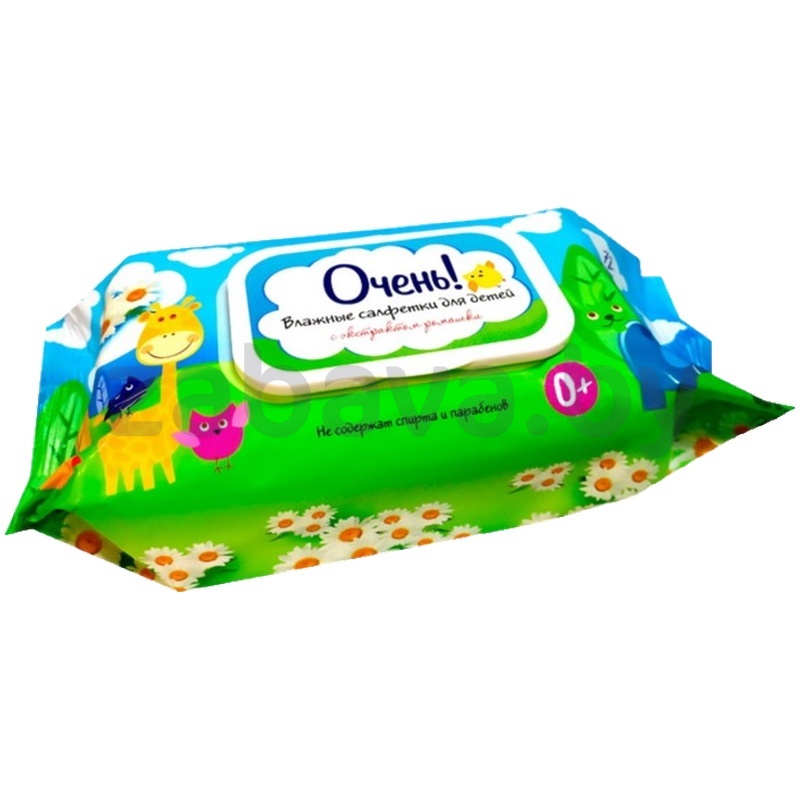 Салфетки влажные детские «Очень!», с экстрактом ромашки, 72 шт.