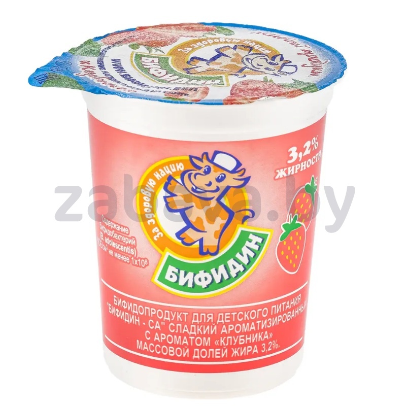 Продукт «Бифидин-Крепыш», клубника, 200 г