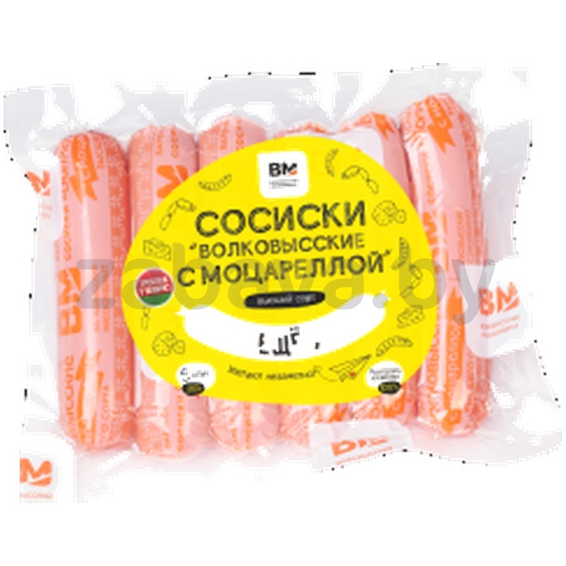Сосиски «Волковысские», «Волковысский» МК, с моцареллой, в/с, 280 г