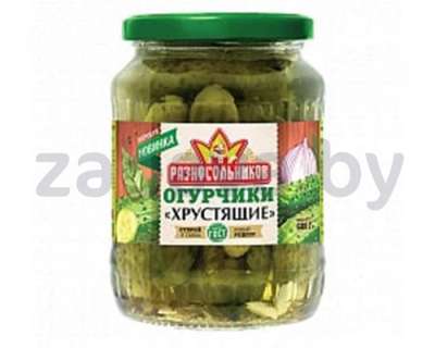 Огурчики маринованные хрустящие «Разносольников», 680 г