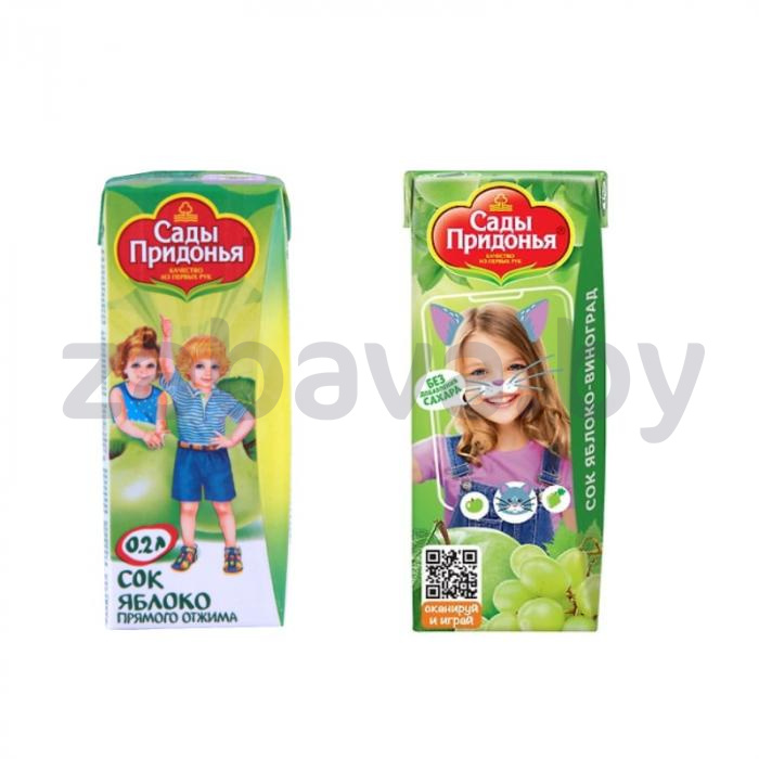 Сок «Сады Придонья», яблоко-виноград или яблоко, 200 мл