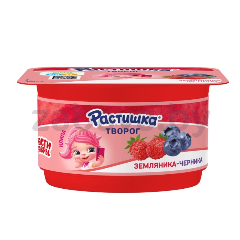 Творог «Растишка», земляника-черника, 3,5%, РФ, 110 г