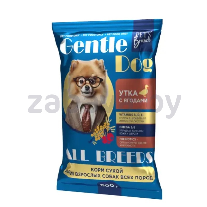 Корм для собак Gentle Dog, утка с ягодами, 600 г