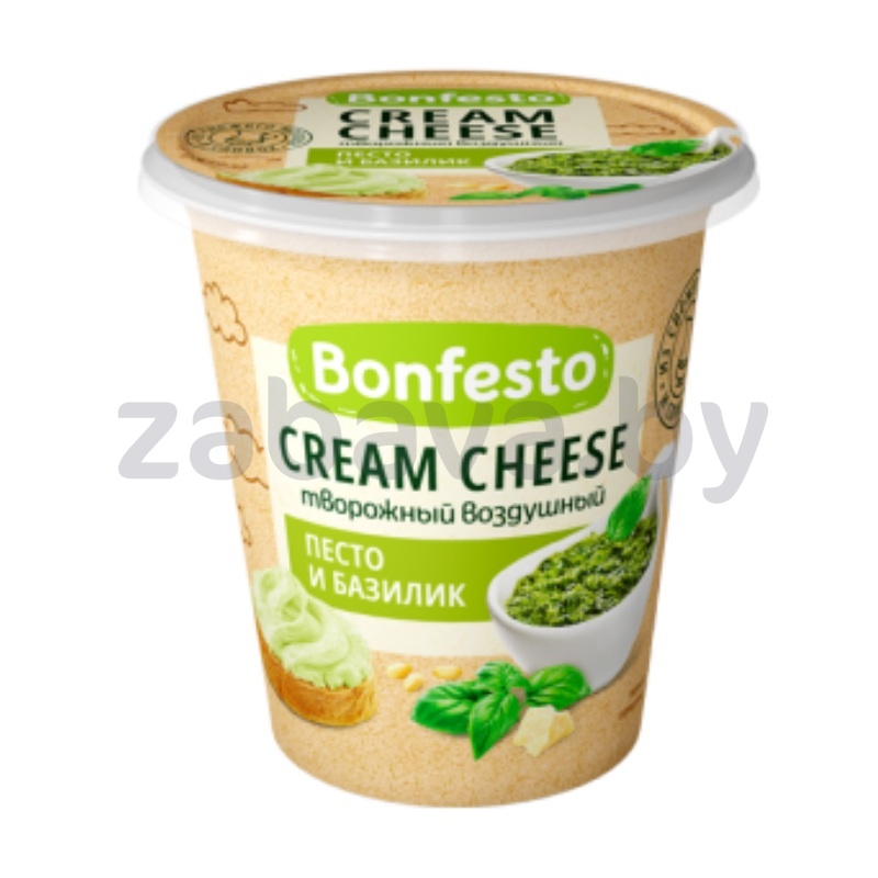 Сыр мягкий Bonfesto Cream Cheese, 65%, 125 г, песто и базилик