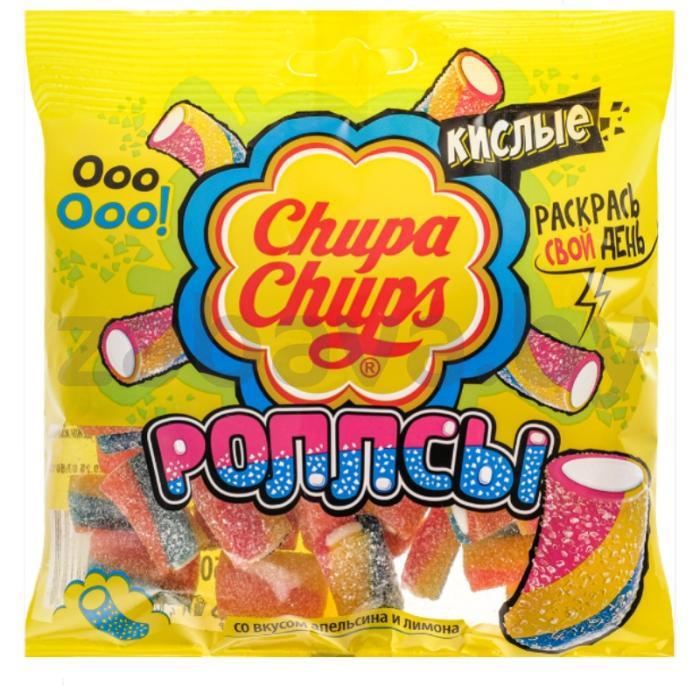 Мармелад Chupa Chups, жеват., роллсы, апельсин-лимон, 150 г
