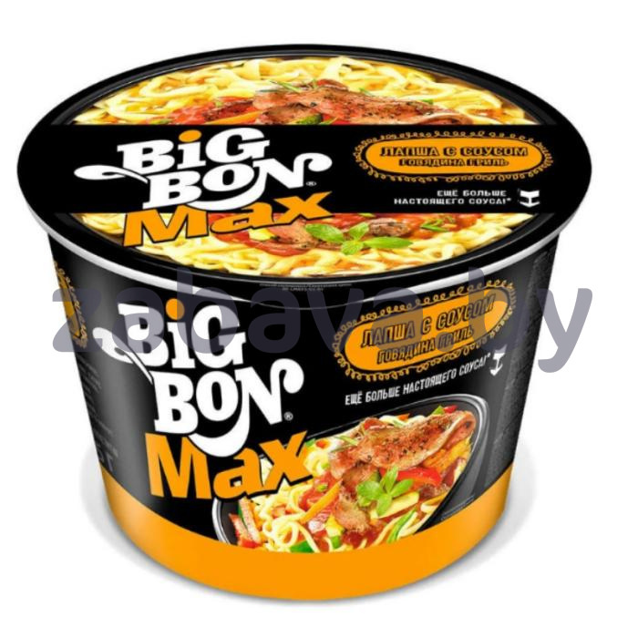 Лапша Big Bon, б/п, соус с говядиной гриль/курица, 95 г