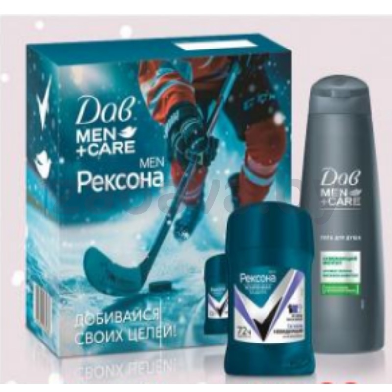 Набор подар. «Рексона Men» + «Дав Men», гель д/душа + дез.-каранд., 250+50 мл