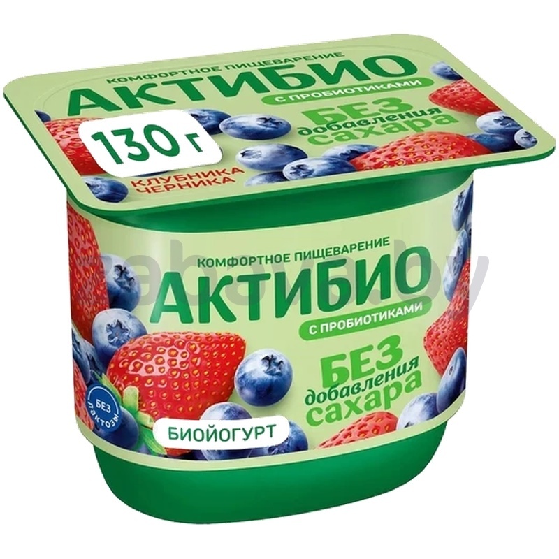 Биойогурт «Актибио», клубника-черника, 3%, РФ, 130 г