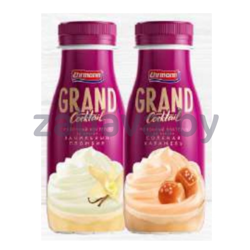Коктейль молочный Ehrmann Grand Cocktail, 4%, 260 г, ваниль-пломбир/соленая карамель, 3 шт.