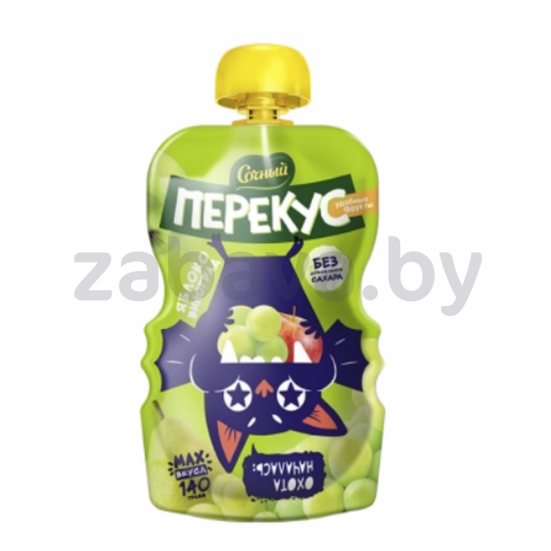 Пюре «Сочный перекус», из яблок, груши и винограда, 140 г