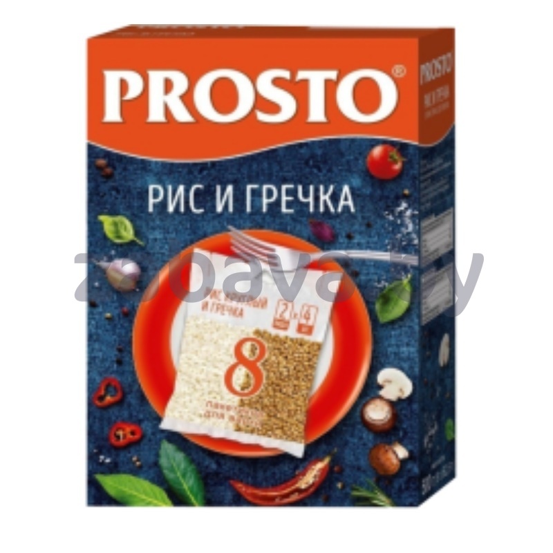 Крупа Prosto, рис кругл. и гречка ассорти, 8 пак. для варки, 500 г