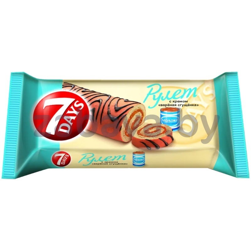 Рулет «7 дней», вар. сгущенка, 200 г