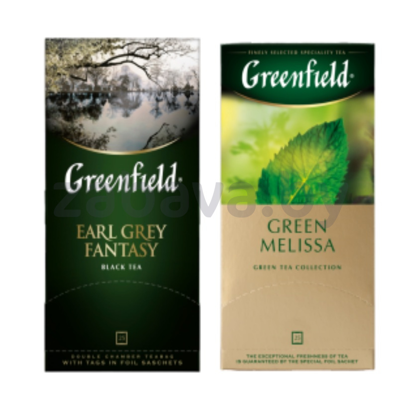 Чай Greenfield Green Melissa или Earl Grey Fantasy, 25 пак.