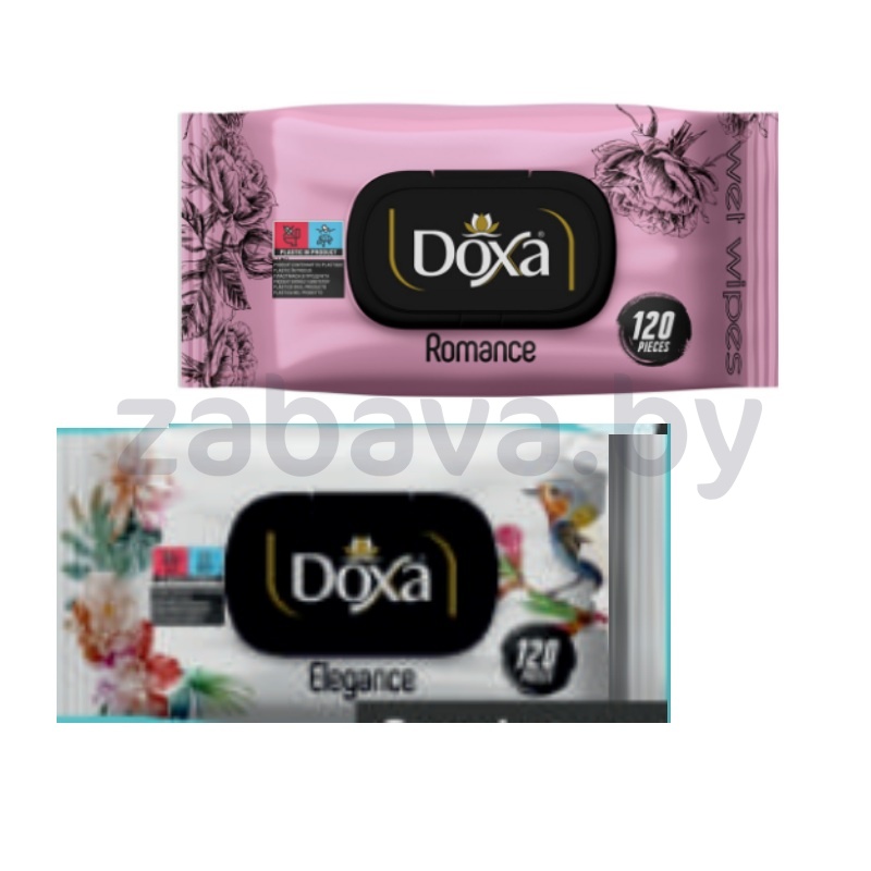 Салфетки влажные Doxa Elegance или Romance, 120 шт.