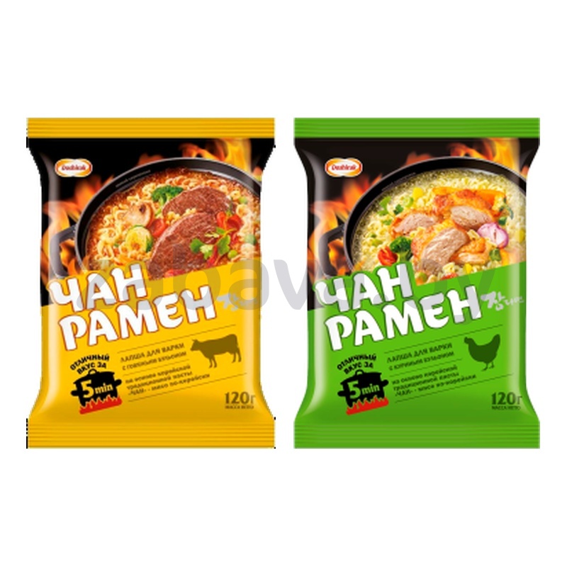Лапша Doshirak, чан рамен с говяжьим/куриным бульоном, 120 г