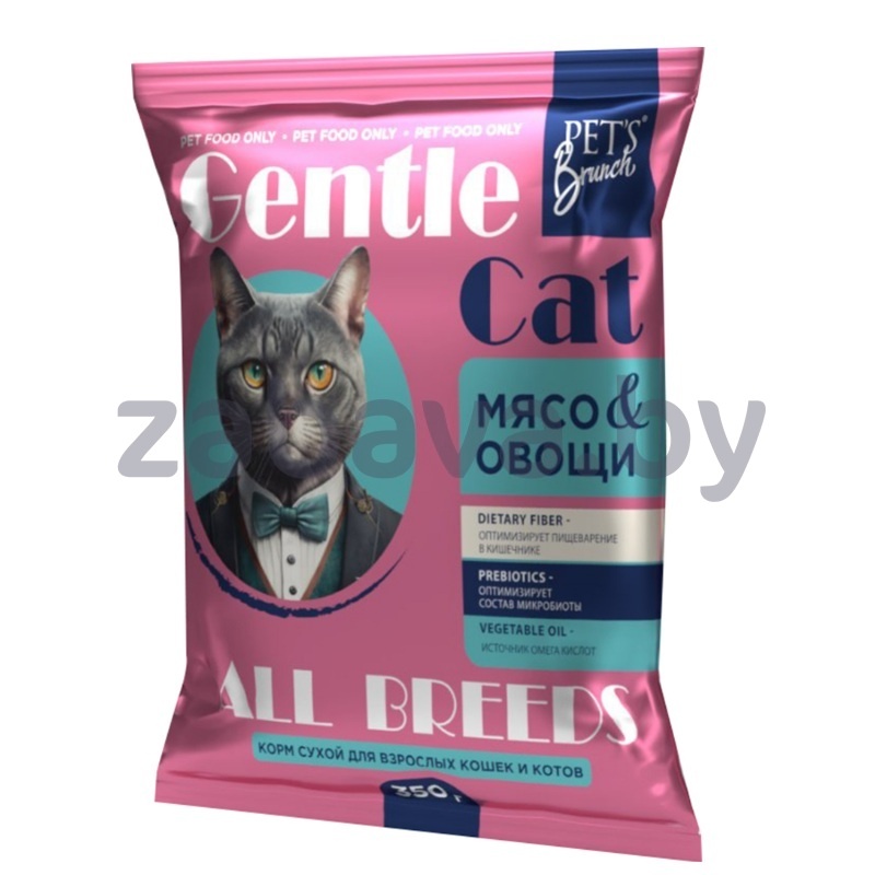 Корм для кошек «Джентлкэт», мясо, овощи, 350 г