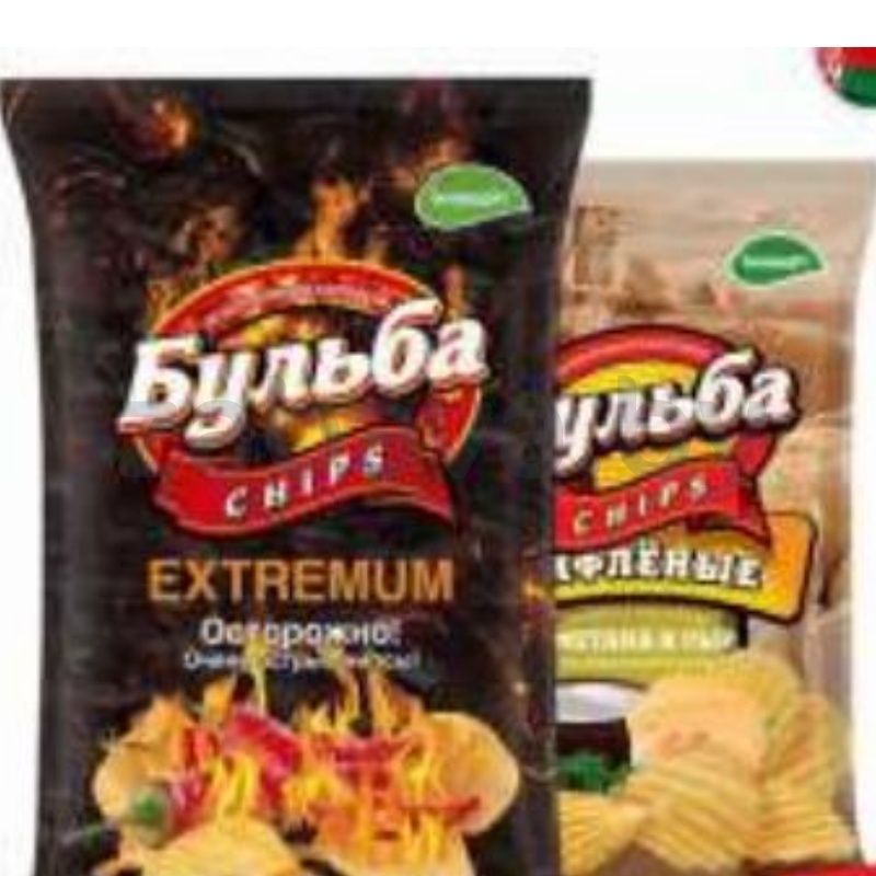 Чипсы «Бульба Chips» сметана и лук или Extremum острый, 75 г