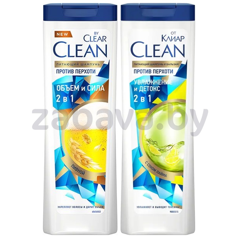 Шампунь Clean by Clear, «Клиар», увлажнение или объем и сила, 365 мл