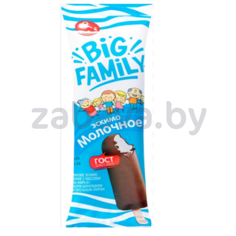 Мороженое «Белая долина» Big family, молочн. эскимо, 60 г