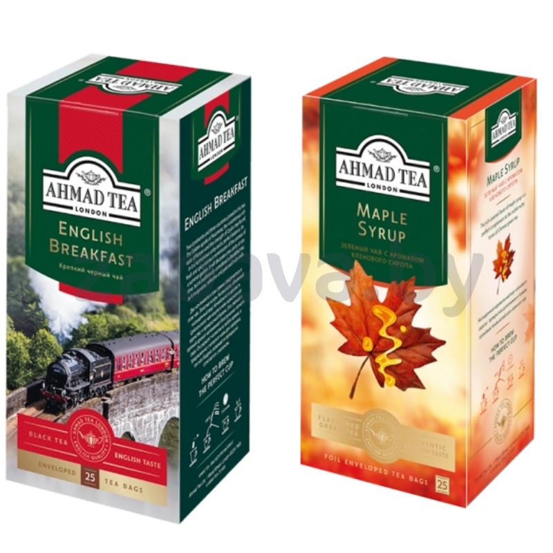 Чай Ahmad «Английский Завтрак» или «Кленов. сироп», черн./зелен., 25 пак.