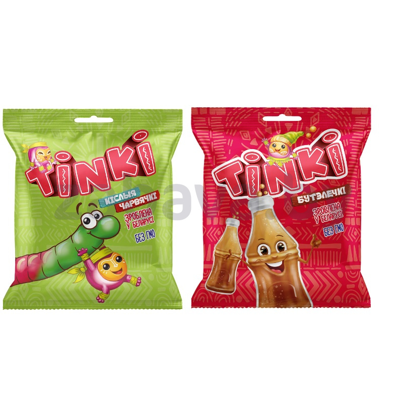 Мармелад «Красный Пищевик» Tinki «Бутылочки»/«Кисл. червячки», 75 г