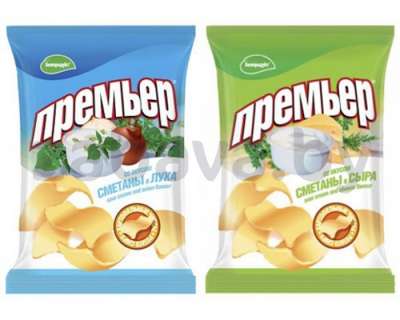 Чипсы «Премьер» со вкусом сметаны-лука или сметаны-сыра, 110 г