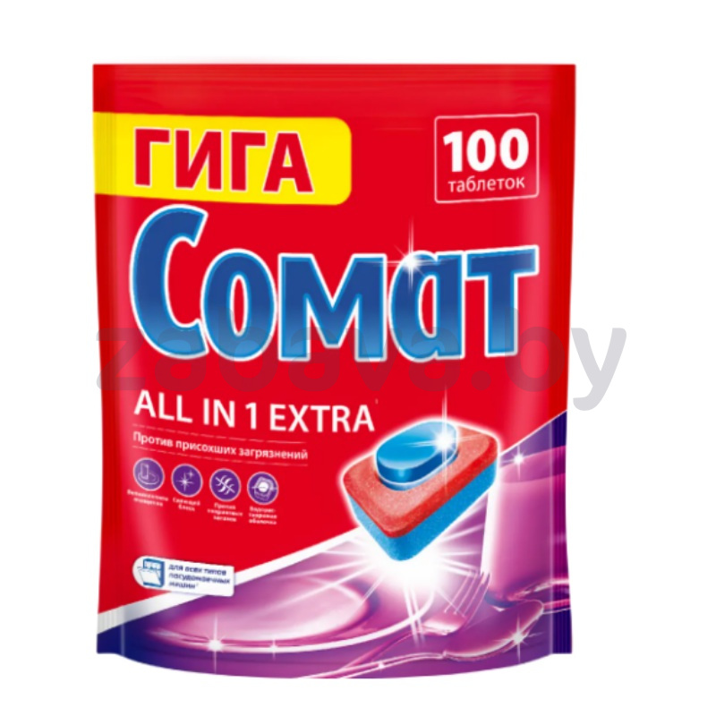 Таблетки д/ПММ «Сомат» All in 1 Extra, 100 шт.