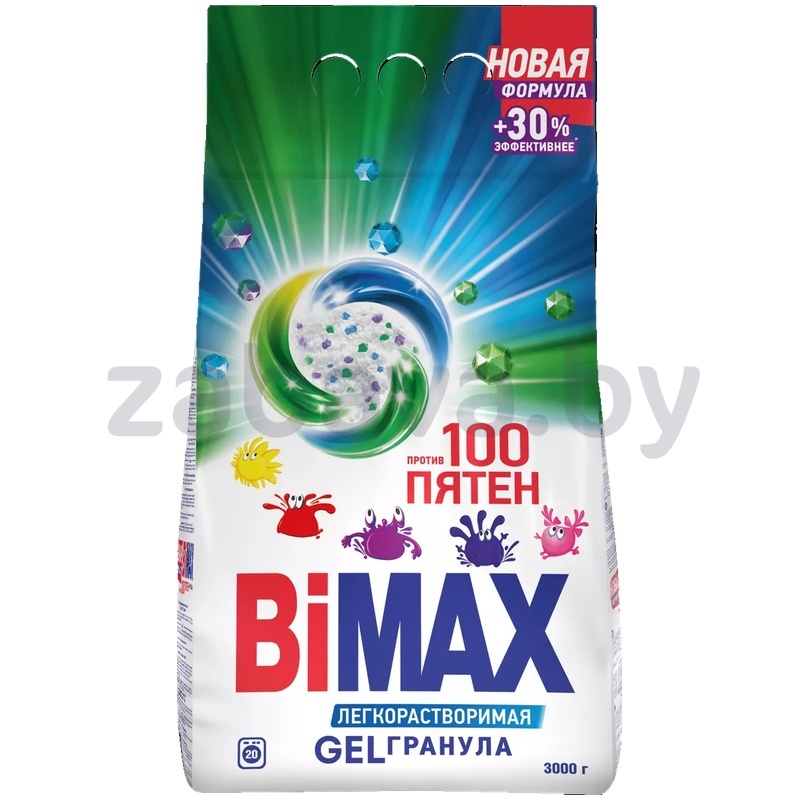 Порошок для стирки BiMax, автомат, 100 пятен, 3 кг