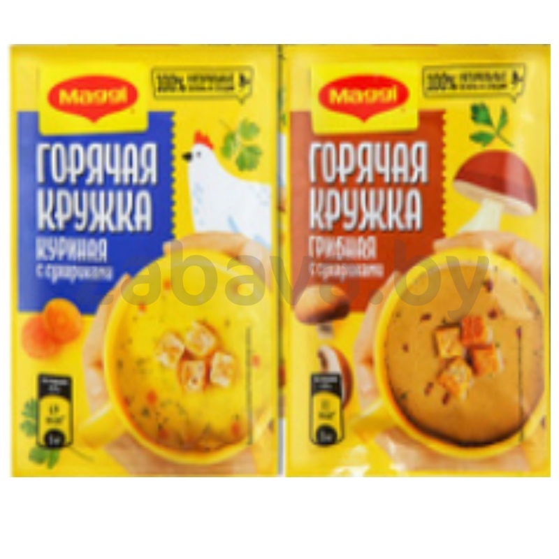 Суп Maggi «Горячая кружка», куриный/грибной с сухариками, 19 г