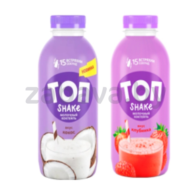 Коктейль молочный «Топ» Shake, 2%, 450 г, клубника или кокос