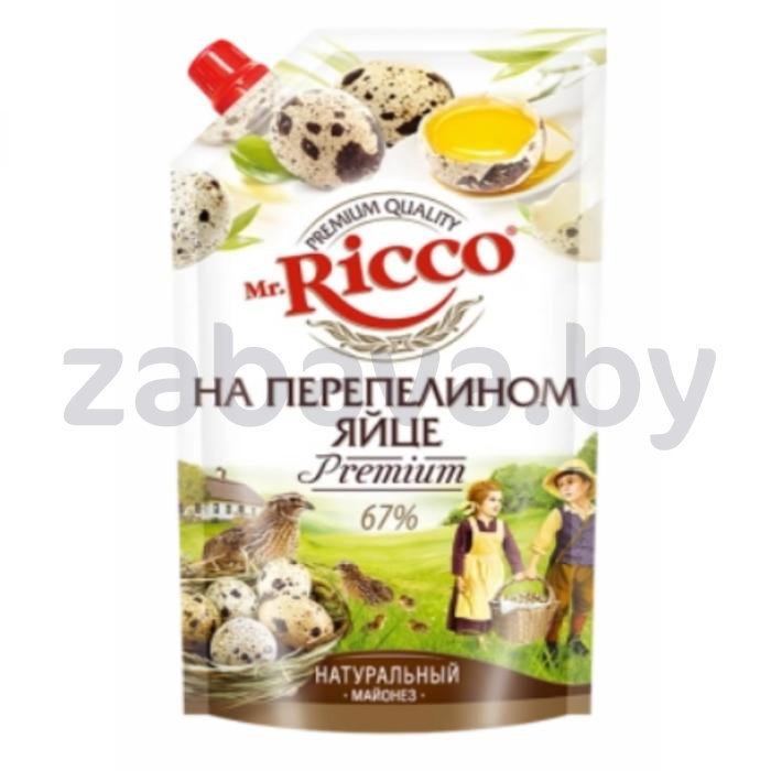 Майонез Mr. Ricco на перепелином яйце, 67%, 375 г